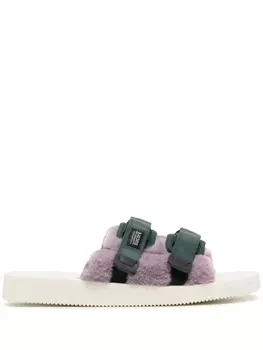 Suicoke шлепанцы Moto с нашивкой-логотипом, нейтральный цвет