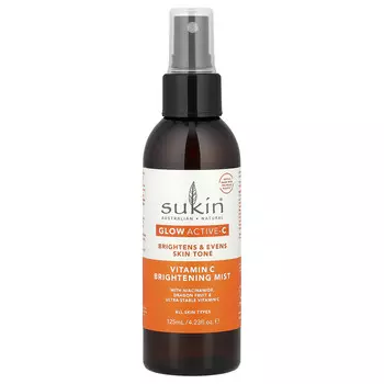Sukin, Glow Active-C, осветляющий спрей с витамином C, для всех типов кожи, 125 мл (4,23 жидк. Унции)