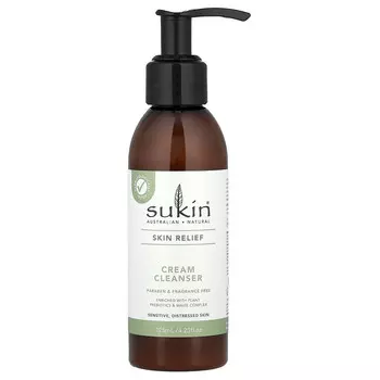 Sukin, Skin Relief, очищающий крем, для чувствительной, раздраженной кожи, без отдушек, 125 мл (4,23 жидк. Унции)