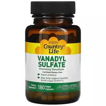 Сульфат ванадила Country Life, 180 капсул