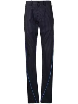 sulvam брюки кроя слим в тонкую полоску, черный