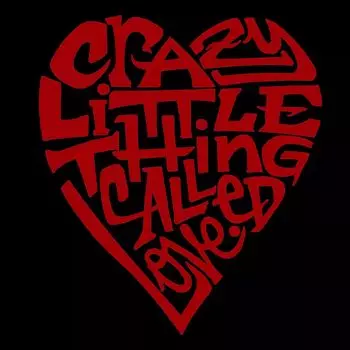 Сумасшедшая маленькая штучка под названием «Любовь» — мужская футболка с рисунком Word Art LA Pop Art, черный