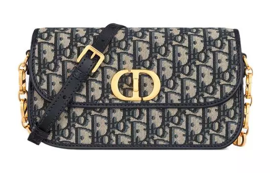 Сумка 30 Montaigne Oblique Printed Fabric Shoulder Bag Crossbody Bag Small Size Women's Blue DIOR