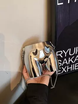 Сумка акриловая на одно плечо, серебряный