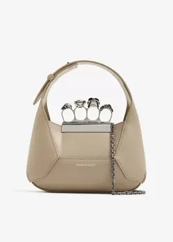 Сумка Alexander Mcqueen Jewelled Mini Hobo, бежевый