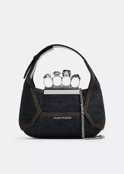 Сумка Alexander Mcqueen Jewelled Mini Hobo, синий