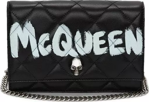 Сумка Alexander Mcqueen Small Skull Bag Black/Ivory, черный