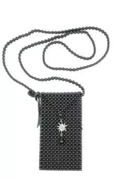 Сумка Allgu Rebell "Alpenperle", выполненная из сотен жемчужин, с эдельвейсом, черный