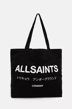 Сумка AllSaints из хлопка, серый