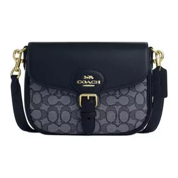 Сумка Amelia Jacquard с кожаным ремешком через плечо, женская, Midnight Marine COACH
