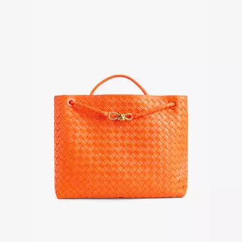 Сумка Andiamo из плетеной кожи с верхней ручкой Bottega Veneta, оранжевый