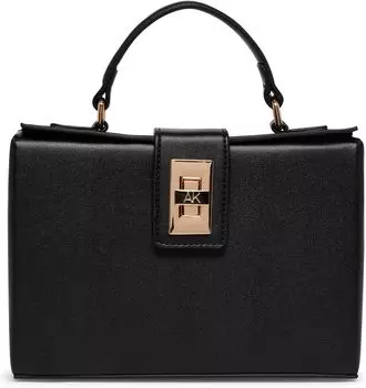Сумка Anne Klein Convertible Box Bag with Enamel Turnlock, цвет Black/Black