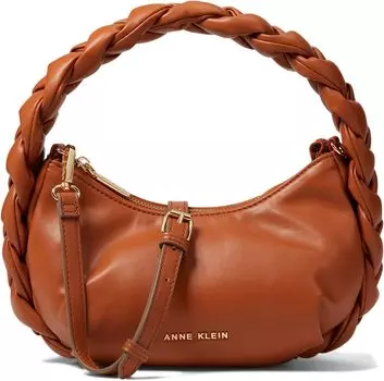 Сумка Anne Klein Convertible Crescent Shoulder Bag w/ Braided Trim, цвет Saddle