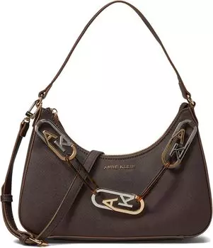 Сумка Anne Klein Convertible Shoulder Bag with Mixed Links, цвет Espresso