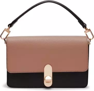Сумка Anne Klein E/W Convertible Flap Shoulder Bag with New Turnlock, цвет Stone/Black