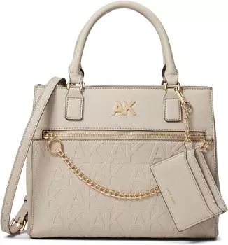 Сумка Anne Klein Embossed Triple Compartment Satchel, цвет Stone