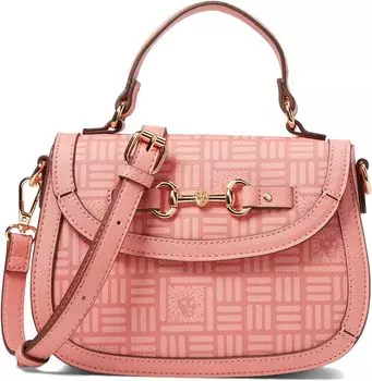 Сумка Anne Klein Horsebit Flap Satchel In Logo, цвет Coral Pink Tonal/Coral Pink
