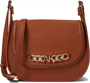Сумка Anne Klein Large Flap Hobo w/ Chunky AK Chain, цвет Saddle