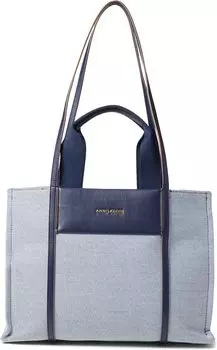 Сумка Anne Klein Medium Color-Blocked Canvas Tote, темно-синий
