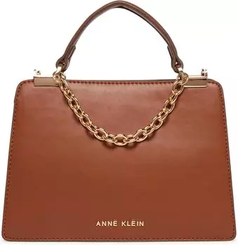 Сумка Anne Klein Mini Convertible Snake Trimmed Satchel with Swag Chain, цвет Chestnut/Chestnut Multi