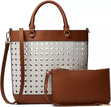 Сумка Anne Klein Mini Perf Tote with Pouch, цвет Gardenia