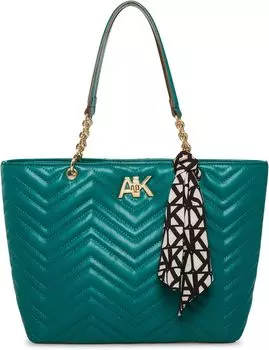 Сумка Anne Klein Quilted Chain Tote with Turnlock, цвет Emerald