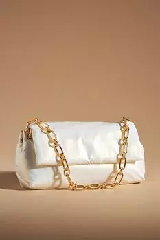 Сумка Anthropologie с эффектом металлик, бежевый