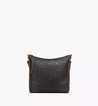 Сумка Aren Hobo из кожи с тиснением Monogram MCM, черный