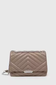 Сумка женская Armani Exchange стеганая на ремне-цепочке, бежевый