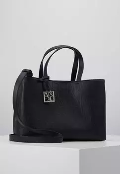 Сумка-тоут Armani Exchange с фирменным тиснением и подвеской, черный