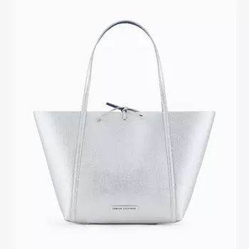 Сумка Armani Exchange Reversibile Tote, серебристый