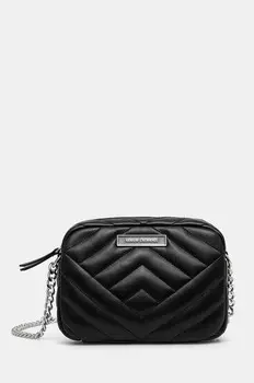 Сумка Armani Exchange стеганая из экокожи прямоугольной формы, черный