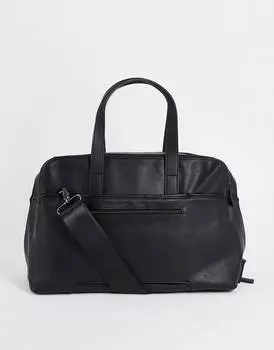 Сумка ASOS DESIGN из черной искусственной кожи, 19 литров