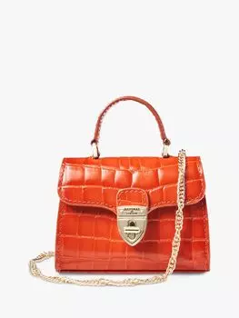 Сумка Aspinal of London Mayfair из крокодиловой кожи Nano, мармелад