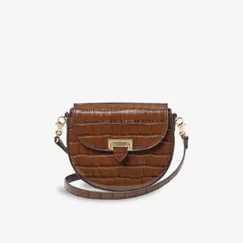 Сумка Aspinal Of London Portobello из зерненой кожи через плечо, коричневый