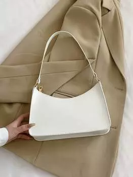 Сумка-багет на средней молнии, белый