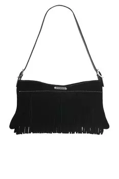 Сумка-багет с бахромой Rebecca Minkoff, black
