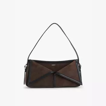 Сумка-Багет с замшевой отделкой спереди и спереди с оригами Coperni, коричневый