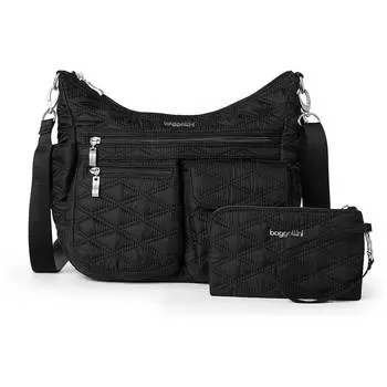 Сумка Baggallini Modern Everywhere стеганая текстильная 2 в 1, черный