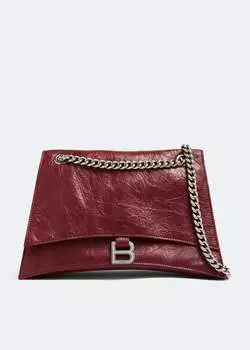 Сумка Balenciaga Crush Medium Chain, бордовый
