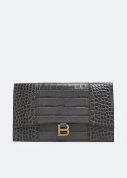 Сумка BALENCIAGA Hourglass flat pouch, серый