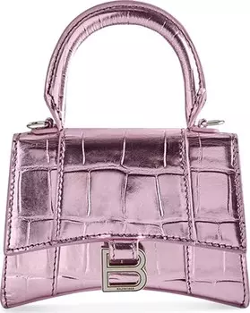 Сумка Balenciaga Hourglass Mini Handbag With Chain Pink, розовый