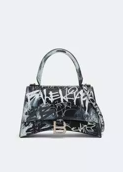 Сумка BALENCIAGA Hourglass S top-handle, принт