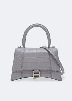 Сумка BALENCIAGA Hourglass S top-handle bag, серый