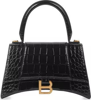 Сумка Balenciaga Hourglass Small Top Handle Bag Black, черный