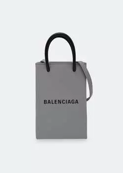 Сумка BALENCIAGA Shopping Phone Holder bag, серый