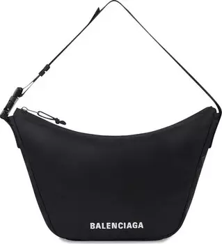 Сумка Balenciaga Wheel Logo Beltpack Black/White, черный