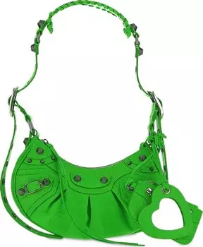 Сумка Balenciaga XS Le Cagole Shoulder Bag Acid Green, зеленый