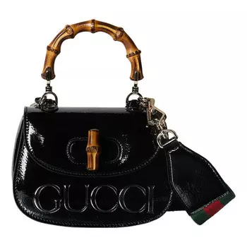 Сумка bamboo 1947 mini top handle bag 'black' Gucci, черный