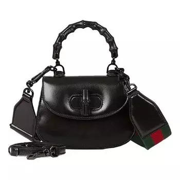 Сумка bamboo 1947 mini top handle bag 'black' Gucci, черный